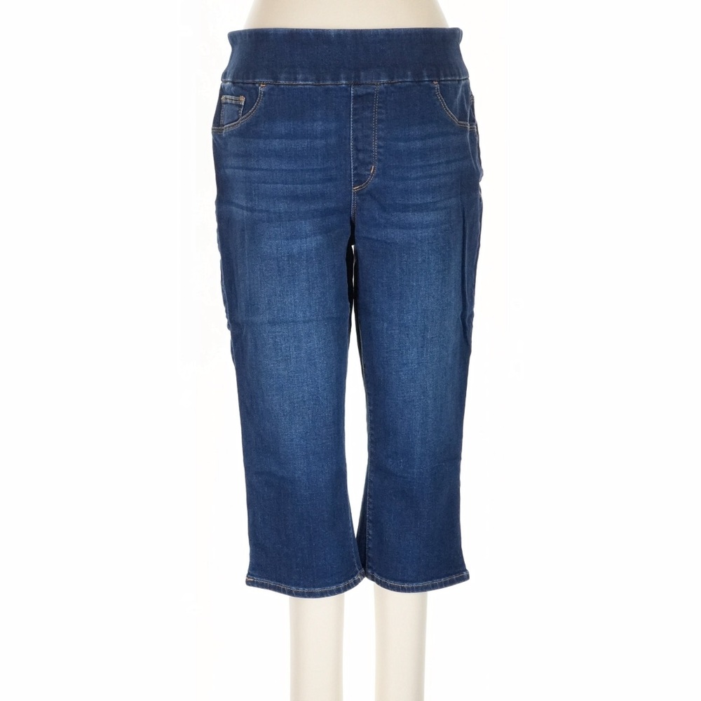 Chico's Dark Blue Cropped Pull-On Jeans
